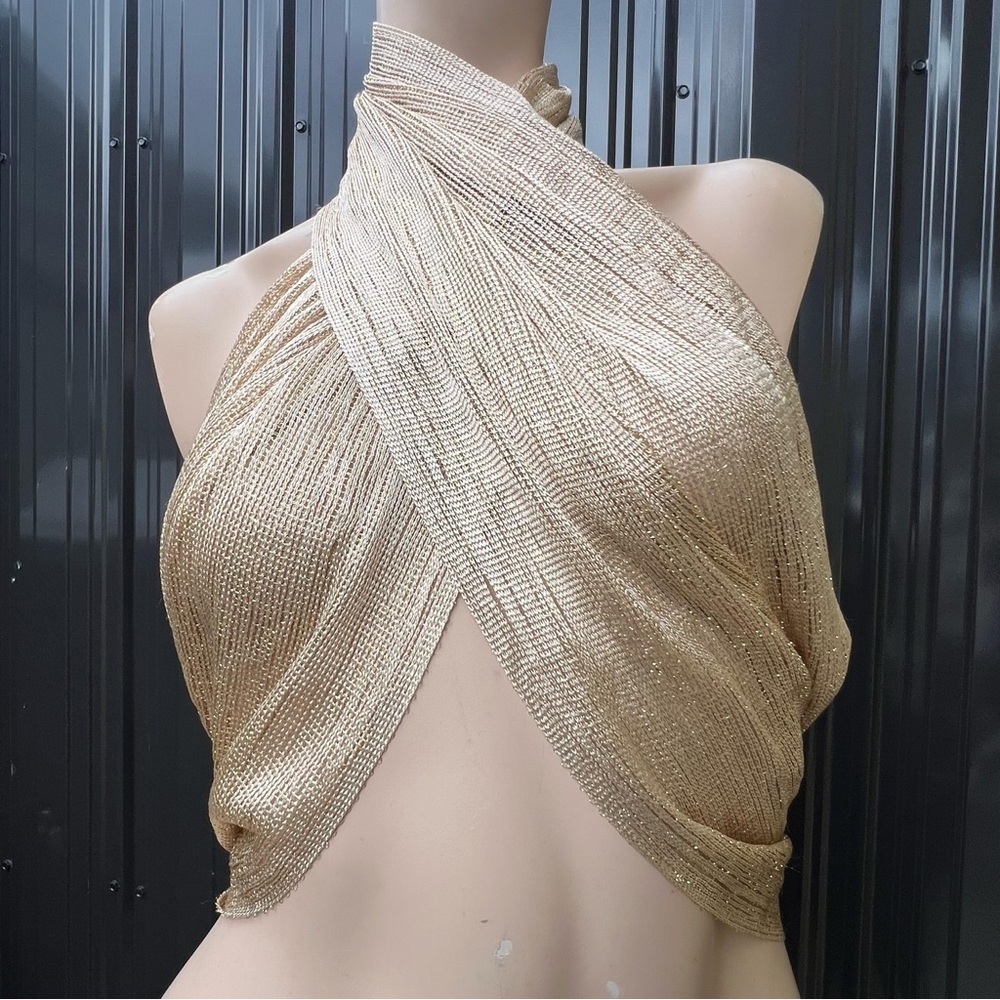 Gold Halter Top - Picture 2 of 15